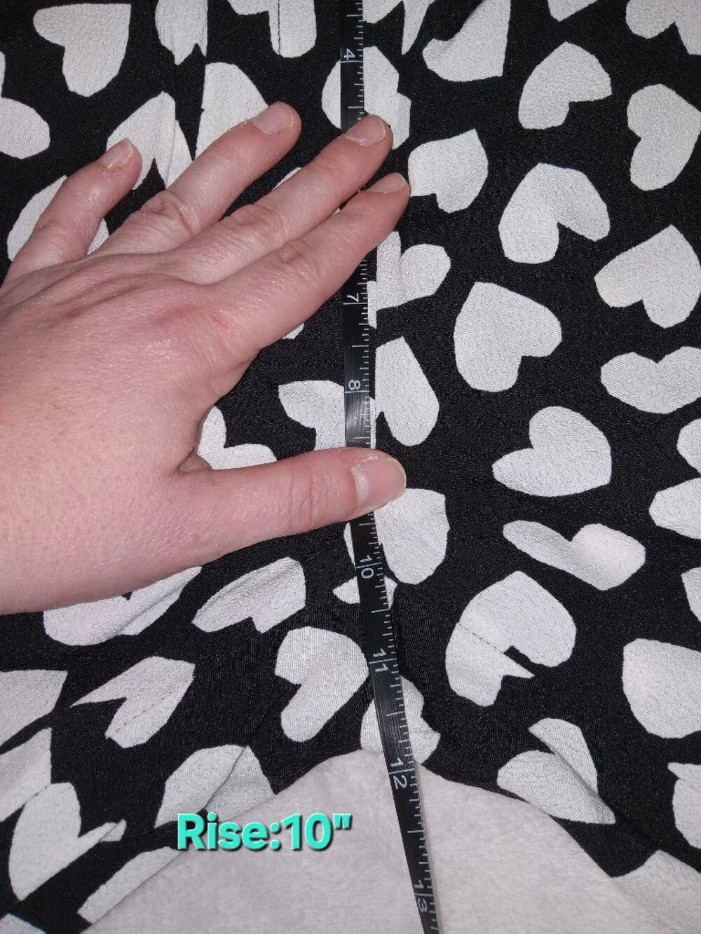 Kate Spade Dancing Hearts Pants XS Black White Heart Print Elastic Waist Bow Vis